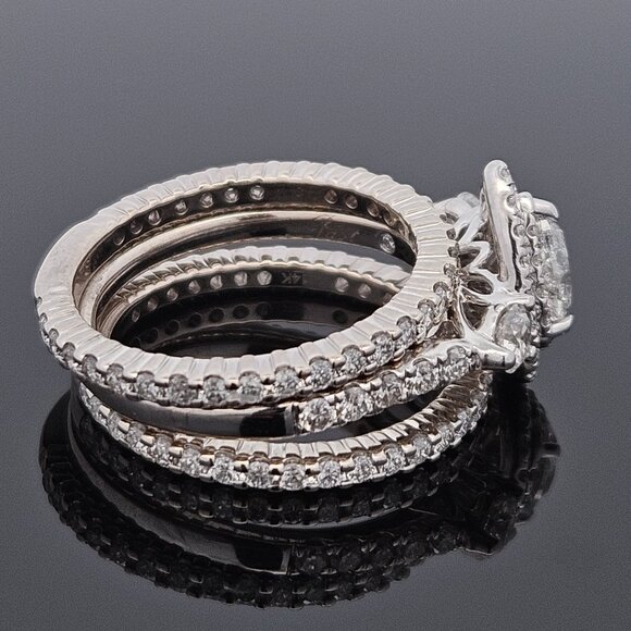 14KT White Gold Pear Diamond 3 Piece Wedding Ring Set 2.58TCW Size 7 - Picture 15 of 16